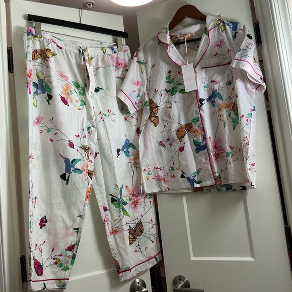 NEW La Cera 2-Piece Loungewear Set | M | Butterfly Floral Print - Picture 3 of 3